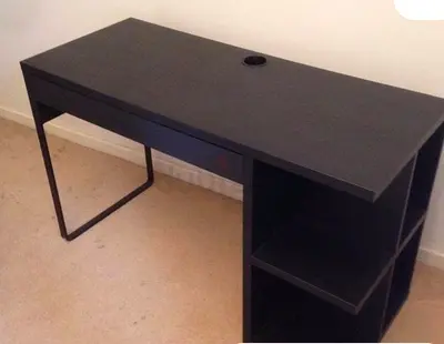 Ikea Study Table with side book shelves attached