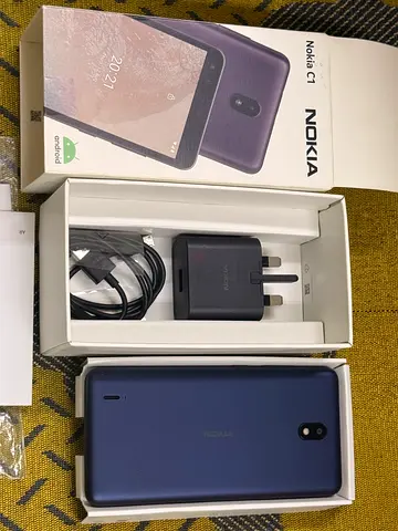 Nokia C1 16GB Blue- Reliable Smartphone with Charger and Accessories