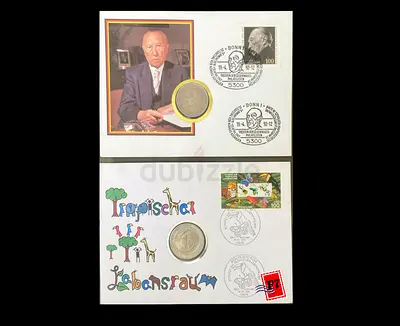Unique Coin Collection with Stamps