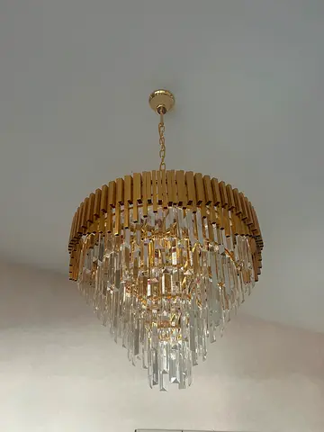 Elegant Gold Crystal Chandelier 2 PIECES