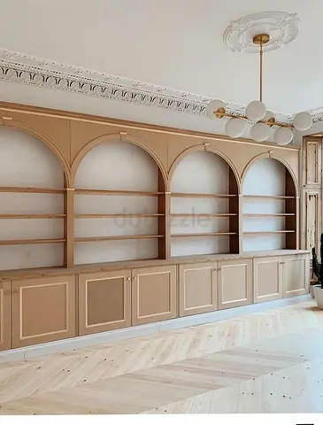 Elegant Open-Concept Bookcase with Stylish Details
