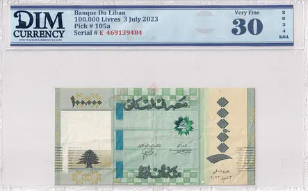 Lebanon Banknote livers 100.000 2023 DIM 60AED