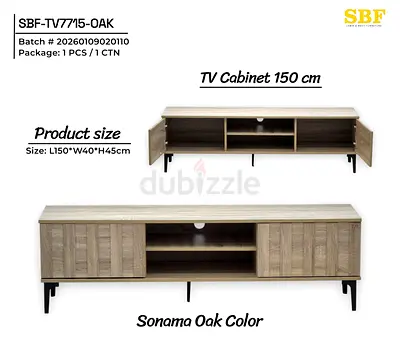 Stylish 150 cm TV Cabinet in Sonama Oak Finish