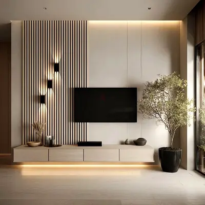 Elegant Modern Media Wall for Sale