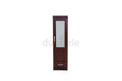 Single Door Wooden Wardrobe - Cupboard with mirror  lockable keys