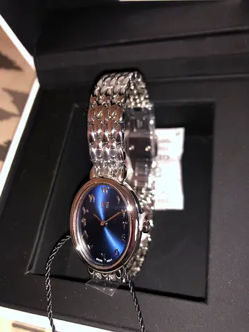 Elegant Womens Watch with Blue Dial Arabic numbers