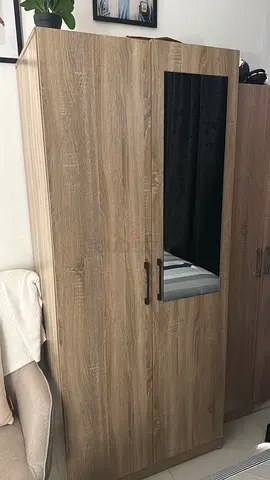 Stylish Wooden Wardrobe with Mirror