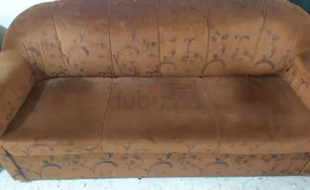 Comfy Brown Floral Sofa for Sale