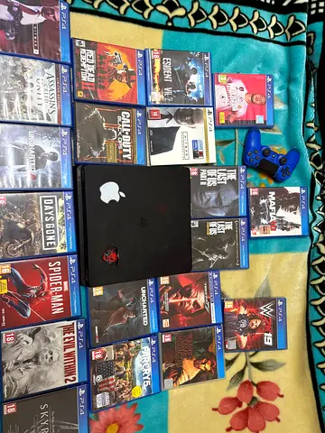 PlayStation 4 slim with 20 Games , Controller , HDMI cable and power cable