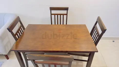 Wooden Dining Table with Chairs