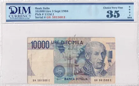 Italia Banknote 10000 lire 1984 DIM 60 AED