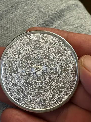 Two Ounce .999 Aztec Calendar Silver Round
