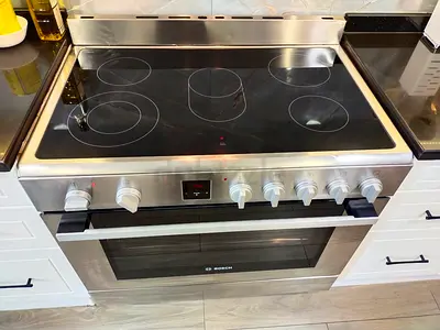 Bosch New model 90×60Cm. 5 Zone Full Electric Ceramic Cooker Range.
