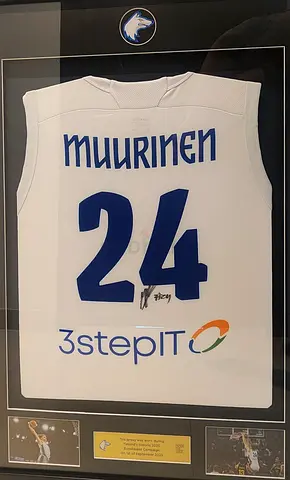 Miikka Muurinen Worn and Signed Basketball Jersey
