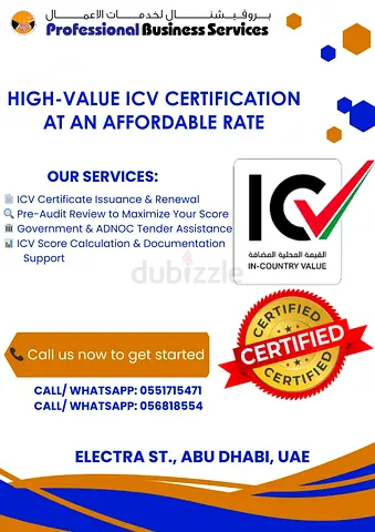 High-value ICV Certification at an affordable rate