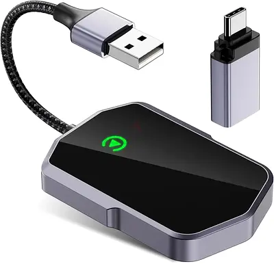 CarPlay Adapter for Apple 2024, Converts Wired to Wireless Car Play Dongle for iPhone,