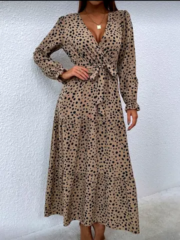 Elegant Polka Dot Maxi Dress