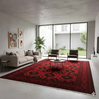 Traditional Red Area Rug to Elevate Your Living Space with khal Mohammadi handwoven carpet