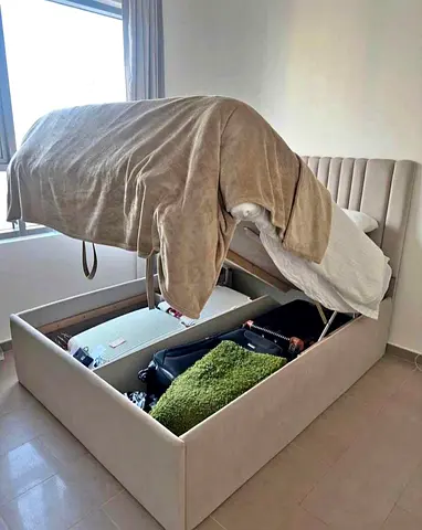 Elegant Upholstered Storage Bed with Lift Up Design