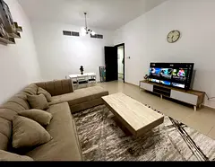 **Fully furnished 2BR apartment for monthly rent in City Towers, Al Nuaimiya Ajman. Spacious, clean,