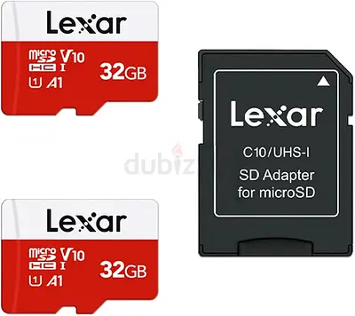 Lexar 32GB Micro SD Card 2 Pack, microSDHC UHS-I Flash Memory Card with Adapter