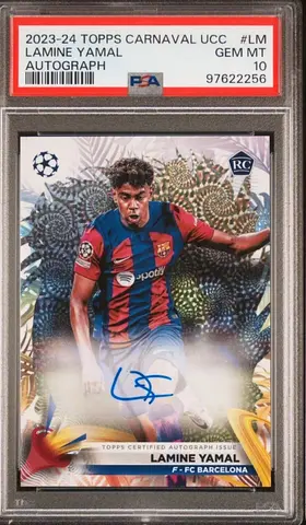 Lamine Yamal 2023-24 Topps Carnaval UCC Autographed Card PSA 10