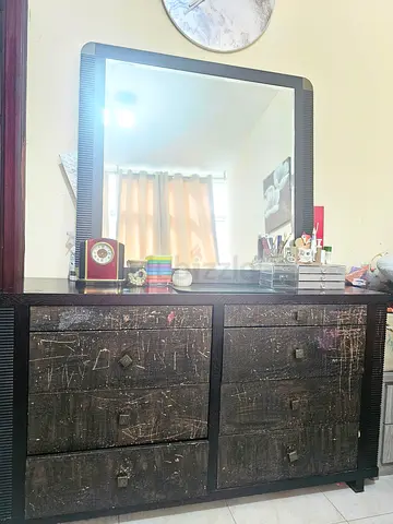MUST GO: Solid Wood Dresser with Mirror and Ample Storage