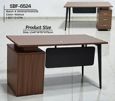 Stylish Walnut Study Table with Drawer