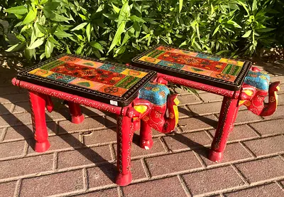 Handcrafted Elephant-Themed Bench for Sale