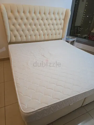 Elegant White Bed with mattresses