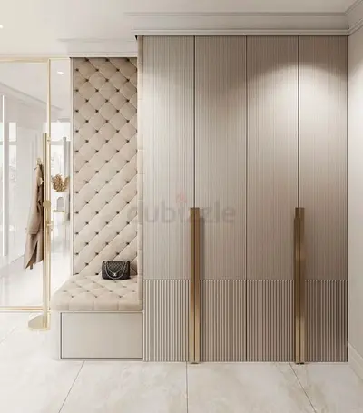 Elegant Modern Wardrobe with Integrated Seating