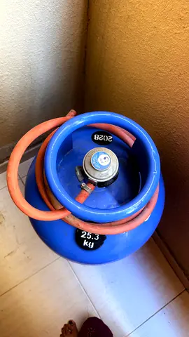 Gas cylinder with regulator and pipe