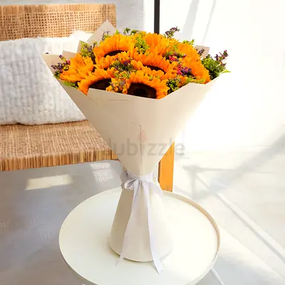 12 Sunflowers Bouquet Fresh  Bright Flowers