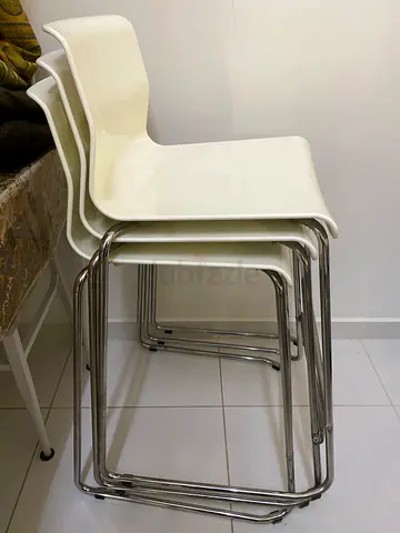 IKEA high chair / Bar stool, counter height white/chrome-plated