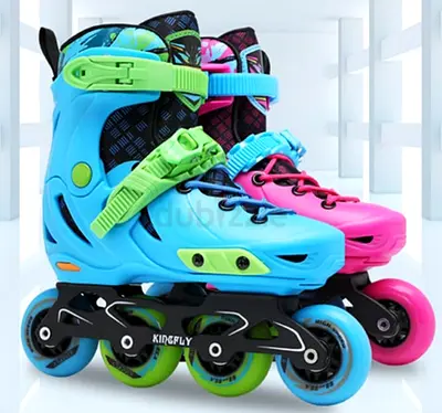 Brightly Colored Adjustable Inline Skates for Fun Outdoor Rides