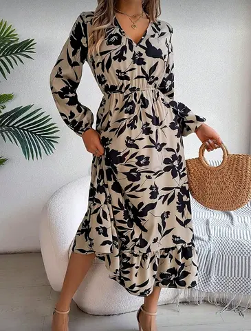 Elegant Floral Print Maxi Dress