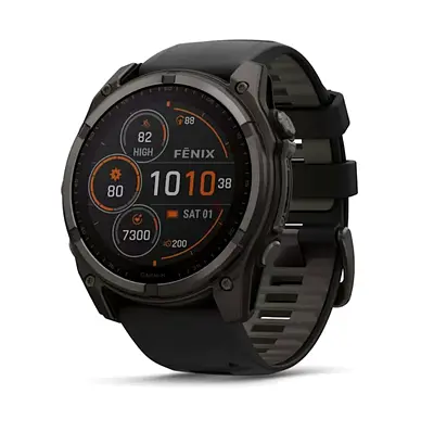 Garmin Fenix 8 51 mm Solar | Black/Pebble grey silicone band