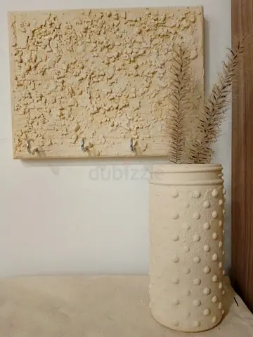 Key holder canvas plus small vase