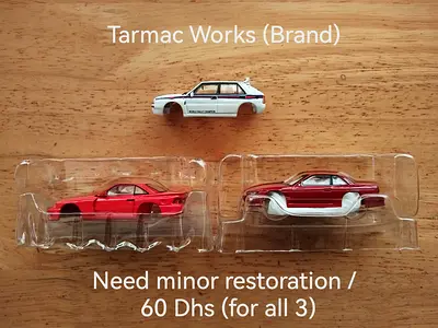 Tarmac Works Cars (Only bodies)(1/64 diecast hot Wheels size)