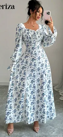 Elegant Floral Print Maxi Dress