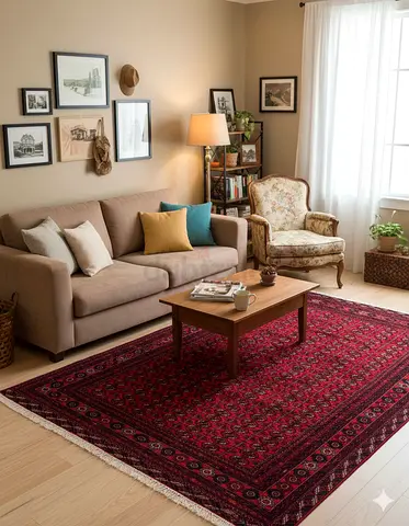 Elegant Traditional MORI handwoven rug Size, twins carpet size 3.00 by 2.00