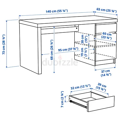 Ikea Malm Study Table