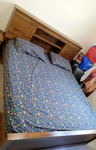 Very Comfortable Pan Emirates King Size Wooden Bed along with mattress