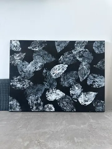 Handmade Painting “ Monochrome Leaves ”
