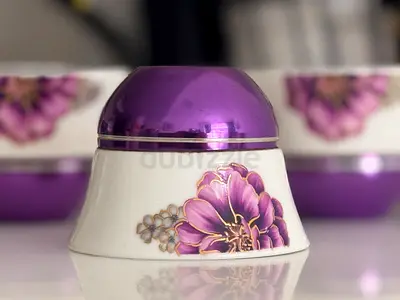 12pcs Arabic coffee cups - Beautiful Purple Floral Porcelain Vase