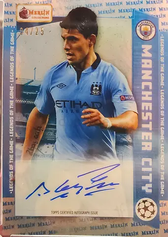 Sergio Aguero 4/25 Manchester City Autographed Card