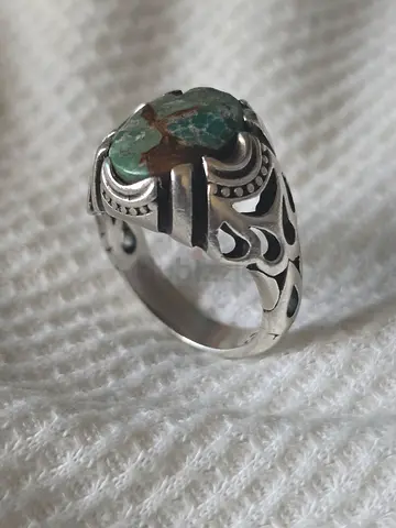 Men’s Silver Ring 925 with Original Iranian Feroza (Hosseini)
