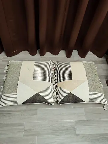 Stylish Geometric Floor Cushions for Sale from Home center  original price: 140 AED.