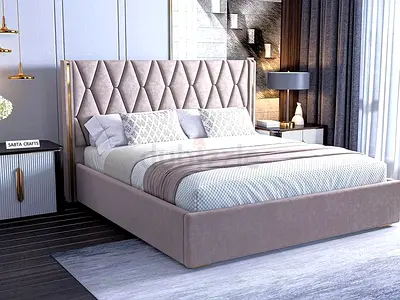 Elegant King Size Upholstered Bed