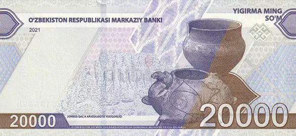 UZBEKISTAN 20,000 SOM BANKNOTE 2021